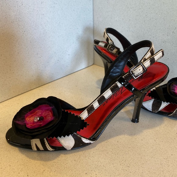 Beverly Feldman zebra print pony hair heels - Picture 5 of 8